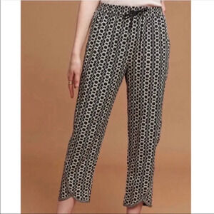 Hei Hei‎ Anthropologie Cropped Pants Womens XS Black Geo Boho Tassels Hippie